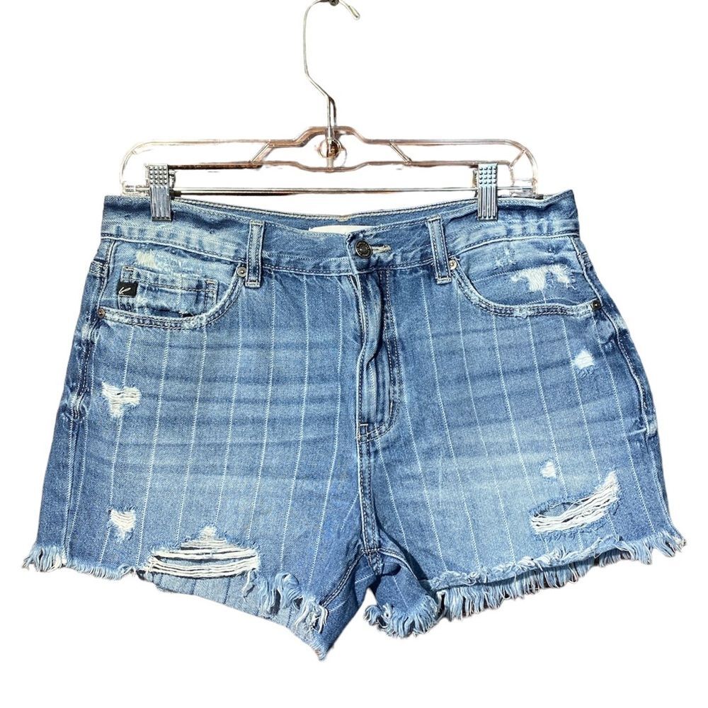 Kancan High Rise Distressed Fray Hem Denim Shorts Women's Size 11/29
